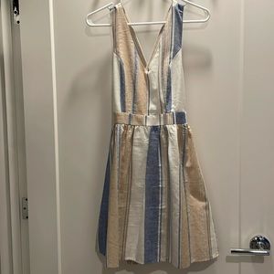 Altar'd State Blue, Cream & Tan Striped Mini Dress
